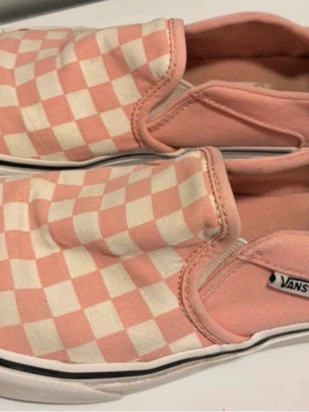 Vans Womens Classic Slip-On Checkerboard - Pink/White